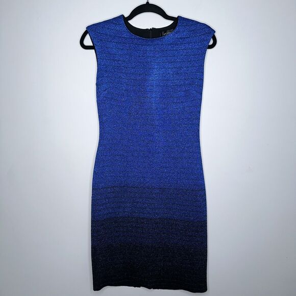 St. John Dresses & Skirts - St. John Women’s Sparkle Knit Sheath Dress stretchy Blue Size 4